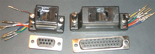 Unassembed DB9 and DB25 RJ45 Adapters