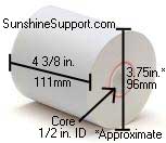 Receipt Paper Rolls Thermal 4 3/8 Inch x 400'