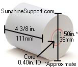 Receipt Paper Rolls Thermal 4 3/8 Inch x 55' 43855