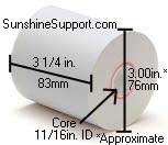 AXIOHM A721 2-Ply 3 1/4 inch x 95' Paper 50 Rolls