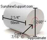 Receipt Paper Rolls 1-Ply 2 1/4 inch x 150' Paper 96 Rolls 3306