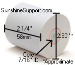 1-Ply 2 1/4 inch x 150' Paper 50 Rolls