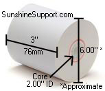 TBS FIRST MERCHANT 7800 1-Ply 3 inch x 800' Paper 8 Rolls