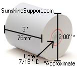 TELECHECK Eclipse 1-Ply 3 inch  x 95' Paper 50 Rolls
