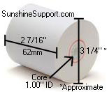 Thermal 2 7/16 Inch x 285' Paper 50 Rolls