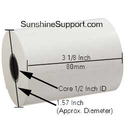 Receipt Paper Rolls Thermal 3 1/8 Inch x  63' Paper 50 Rolls ZT312063