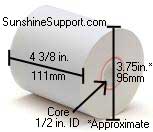 Thermal 4 3/8 Inch x 400' BPA Free Paper 24 Rolls