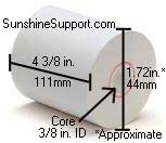 Receipt Paper Rolls Thermal 4 3/8 Inch x  80' 50 Rolls 3209