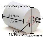 TPG 4700 2-Ply 3 1/4 inch x 95' Paper 50 Rolls